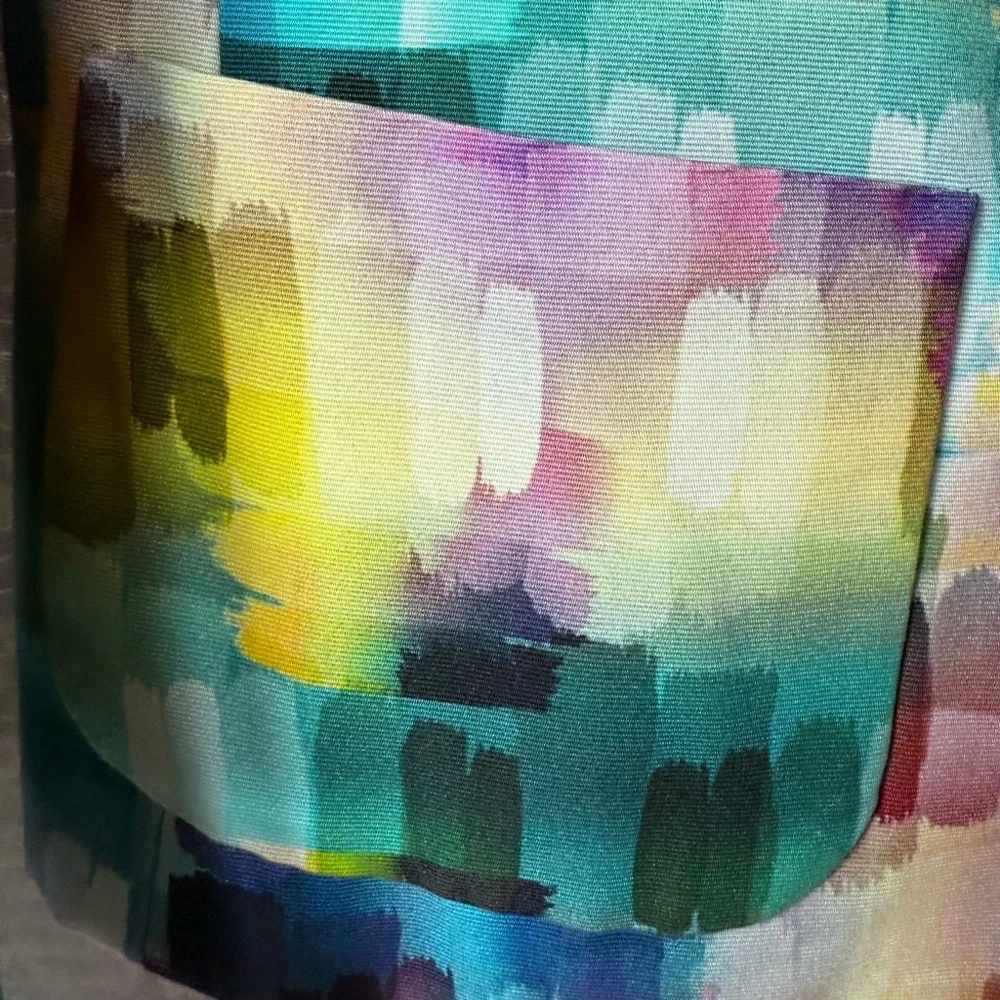 Lafayette 148 New York Watercolor Abstract Cropped Blazer Size 10
